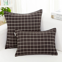 Small cloth maker home simple modern Brown black plaid pillow pillow office sofa back cushion cover Nordic
