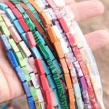 Прямоугольные бирюзовые бусины из нефрита ручной работы, аксессуар, аксессуары, 4×13мм