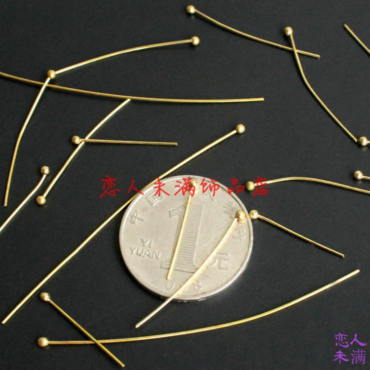 Bead needle 0 6mm*2mm * Multi-specification brass blank pure copper round needle ball needle connecting needle DIY accessories