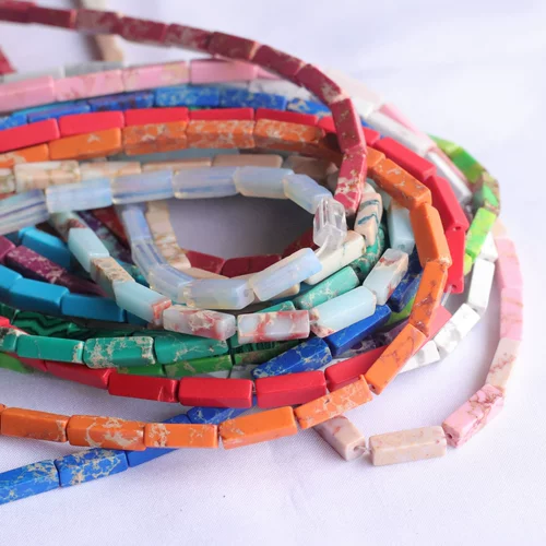 Прямоугольные бирюзовые бусины из нефрита ручной работы, аксессуар, аксессуары, 4×13мм, DIY