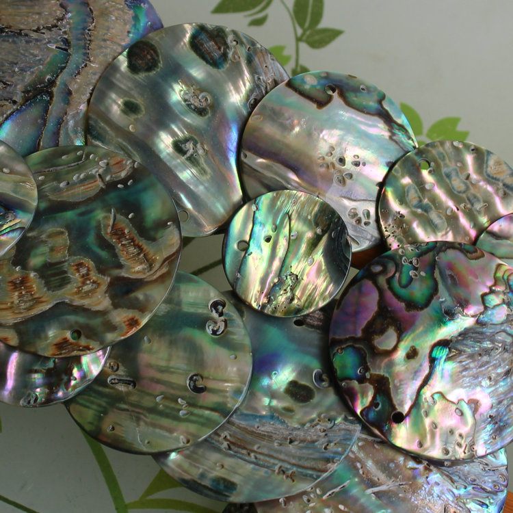 Natural New Zealand Abalone Shellfish 20-25-30-35-40mm abalone shellfish fillet side hole diy accessories wholesale