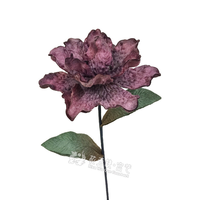 Factory direct sales simulation put bouquet project decoration European peony fake flannel dry bouquet props craft silk flower