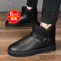Winter warm and velvet cotton shoes mens shoes thick bread Northeast mens snow boots waterproof one pedal Martin boots tide