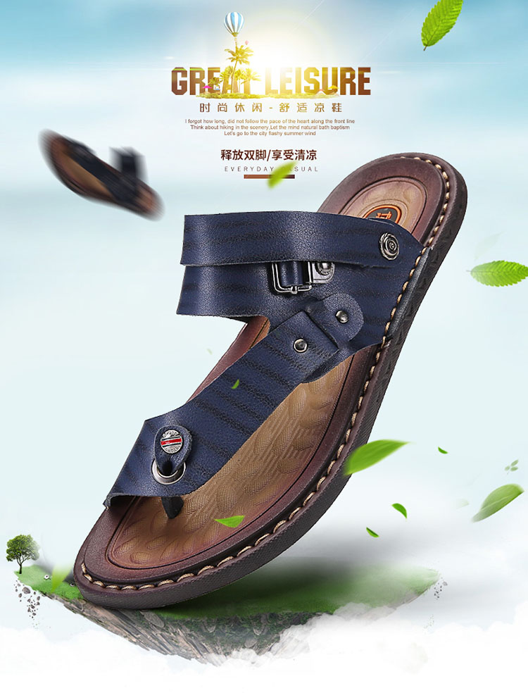 Dép nam mùa hè flip flops của nam giới không trượt bãi biển giày dép nam kích thước lớn pinch triều nam dép mùa hè không thấm nước