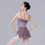Маленький жасминовый фиолетовый жилет с юбкой, гимнастический костюм, сетчатый костюм «все в одном», костюм для взрослых, балетный тренировочный костюм