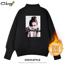 Semi-high collar sweater womens autumn 2021 New Tide ins plus velvet thickened autumn and winter hats without hats