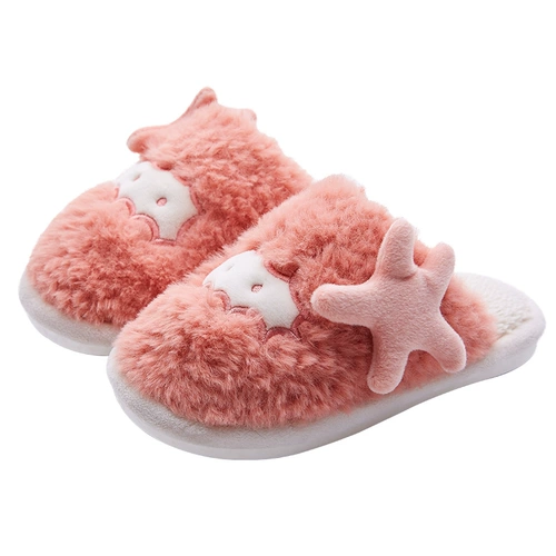 Детские демисезонные удерживающие тепло нескользящие милые утепленные тапочки для мальчиков