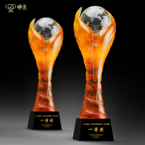 Zhuohe high-grade glass trophy customized Creative Enterprise Annual Meeting to commend outstanding employees honorary prize