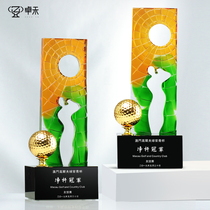 Zhuohe Golf Crystal Trophy Customized Creative One-hole Championship runner-up golf competition