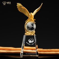 Daban Hongtu Metal Trophy Customized Personality Crystal Trophy School Enterprise Event Trophy Eagle Trophy