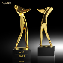 Zhuohe Metal Trophy Customized Creative Golf Small Gold One Hole Golf Competition Prizes