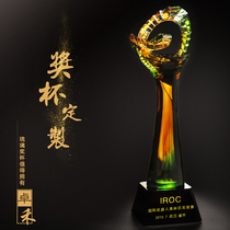 Bravely climbing the peak of the struggle glorious display glass trophy custom crystal trophy high-grade gift creative personality