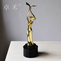 Crystal Trophy Customized Little Golden Man Metal Trophy Female Making Personality Medal Nurse Day Trophy lettering Making