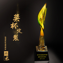 Life unlimited glass trophy trophy custom lettering enterprise excellent employee award to make crystal trophy