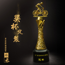 Bicycle Race Metal Trophy Customized Competition Memorial Remembrance Champion Trophy Prizes Free lettering