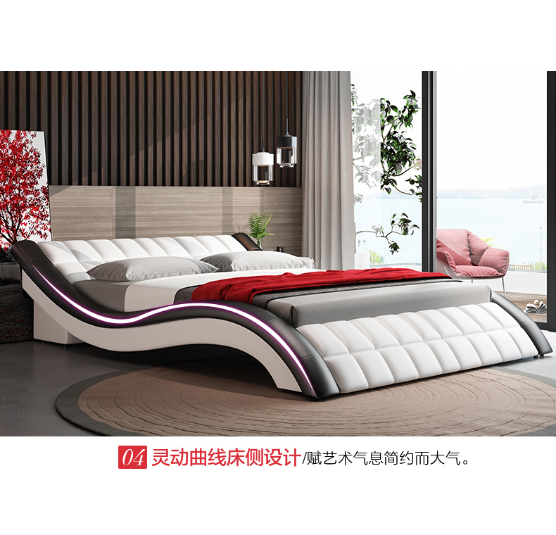 Gejie Shi da giường đôi 1,8 m giường mềm mại giường hôn nhân hiện đại và đơn giản phong cách châu Âu nội thất phòng ngủ giường tatami - Giường giuong 3 tang gia re