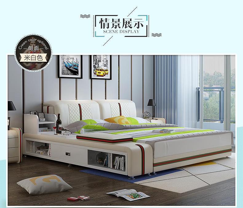Gejieshi đồ nội thất kết hợp phòng ngủ phòng khách bộ đồ ăn bàn cà phê tủ TV giường da tủ quần áo bàn trang điểm