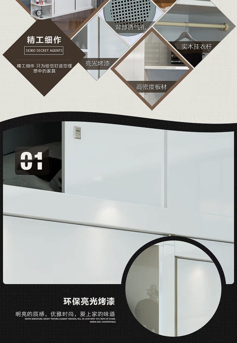 Gejieshi nội thất phòng ngủ đặt tủ quần áo bàn trang điểm kết hợp lưu trữ tủ quần áo kệ tivi gỗ
