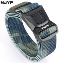 Automatic buckle outdoor sports military training canvas tactical belt mens tooling wear-resistant canvas belt military fans Security Belt