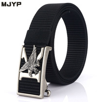 Retro belt men automatic buckle tactical canvas belt youth fashion woven military training belt leisure extended belt