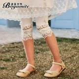 Леггинсы, штаны, детская белая кружевная летняя одежда для девочек, облегающий крой, коллекция 2022, в западном стиле