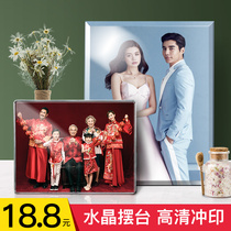 Crystal table photo customized baby childrens ornaments made wedding photos enlarged wall glass photo frame making