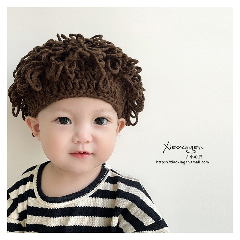 0-6 Years Old Baby Hat Wig Hat Knitted Wool Hat Baby Children Boys Girls Autumn and Winter Hair Styling Hat 0-6 Years Old Baby Hat Wig Hat Knitted Wool Hat Baby Children Boys Girls Autumn and Winter Hair Styling Hat