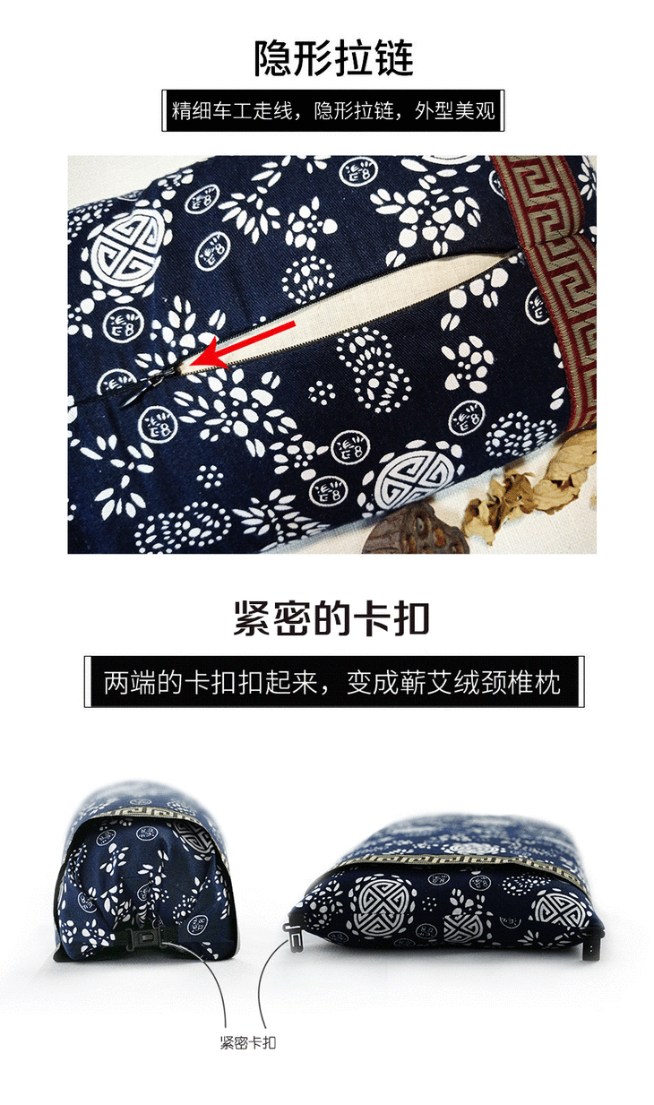 [Ai Shanghao ngủ] handmade Ai Rong sức khỏe gối vàng cashmere gối gối moxib Fir gối đốt sống cổ - Gối gối kê cổ