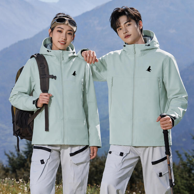 2026 New Outdoor Mountaineering Eagle Jacket Sports Hooded Windproof and Waterproof Couple Casual Jacket for Men and Women