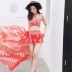 Thu thập Bikini Dải thép Thư Chữ Chia Ba mảnh Cover Bloom Kem chống nắng Váy Boxer - Bikinis
