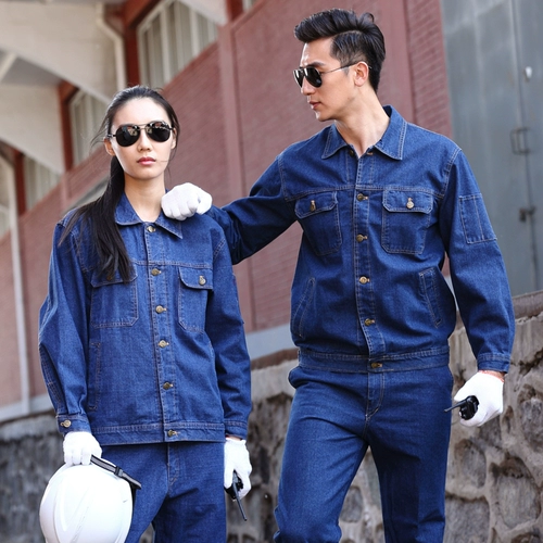 Джинсовый комбинезон, мужская износостойкая хлопковая униформа медсестры для работы, увеличенная толщина, защита от ожогов