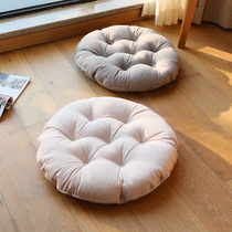 Japanese-style cotton pure color futon fabric extra-thick tatami floor round cushion bay window balcony seat cushion