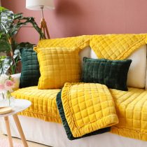 Sofa cushion winter plush fabric European non-slip four seasons universal simple modern sofa cover full cover seat cushion