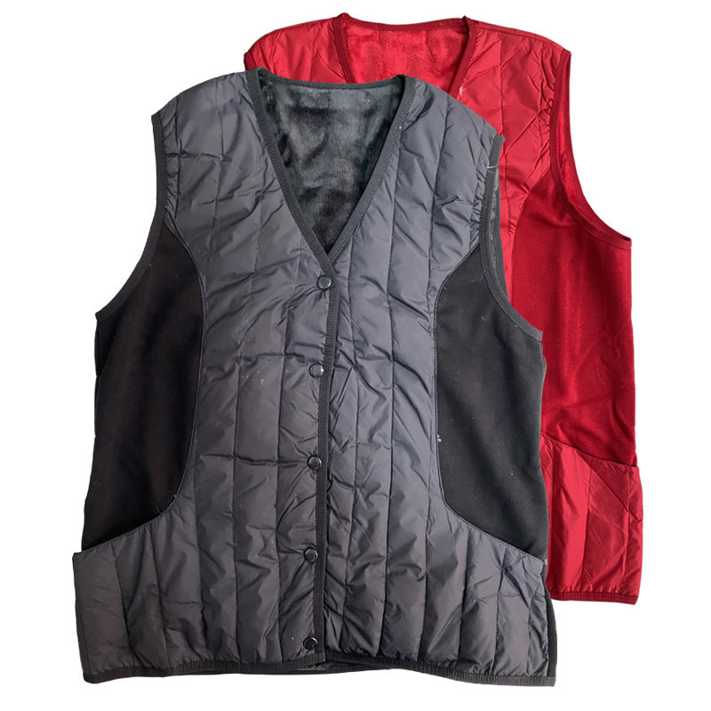 Middle-aged and elderly spring and autumn down cotton waistcoat Grandpa Grandma Cavet Thickened Warm Vest and Mom and Dad Mistress Costume
