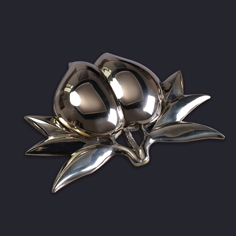 The Jin Yuan Ganges Chinese vintage Antique Handmade Bronze Plaque to decorate classical peach-shaped fixed painting Imitation Ancient Nostalgia Pendant