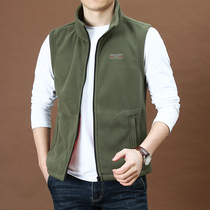 Mens Fleet Plus Size Loose Vest Men 2021 Autumn Fashion Middle-aged Sleeveless Outdoor Stand Collar Pinch Jacket Tide