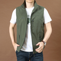 Autumn mens outdoor loose quick-drying vest photography fishing vest mens multi-bag tooling waistcoat tide