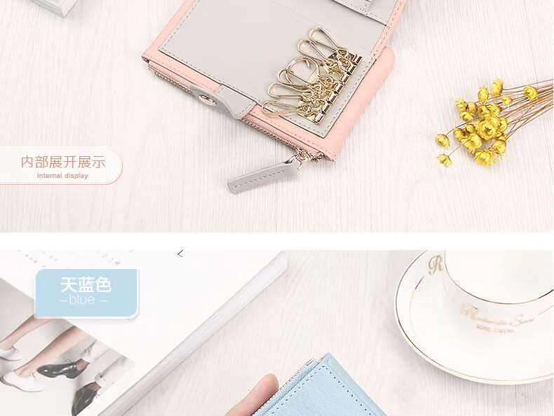 Ví da đồng xu nữ túi Hàn Quốc dễ thương nhỏ tươi đa chức năng khóa kéo túi thẻ ví ví da nam