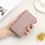 Кошелек, сумка через плечо, универсальная ключница с молнией, картхолдер, бумажник, из натуральной кожи, Южная Корея, популярно в интернете