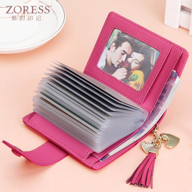 Card Bag Women Style South Korea Multi-Position Wallet Integrated Bag Short Multifunction Zero Money Bag Genuine Leather Large Capacity Card Bag