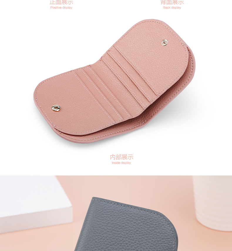 Ví siêu mỏng của phụ nữ ngắn Hàn Quốc nhỏ mới gấp da nhỏ Ví nhỏ dây kéo khóa ví mini coin - Ví tiền ví cầm tay