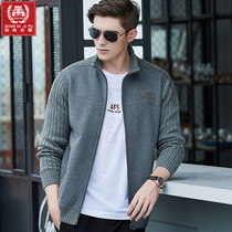 Plus velvet padded sweater mens autumn coat plus size sports and leisure cardigan sweater New Tide autumn and winter