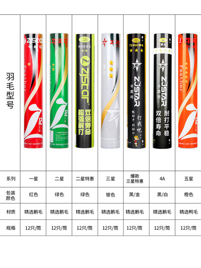 中极星羽毛球耐打王训练球防风鹅毛专业耐用型比赛三星特惠正品球