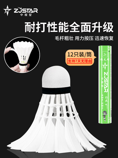 Zhongjixing Nr. 2 Badminton, langlebige Gänsefedern, flugstabil, winddicht, professionell, langlebig, Badminton, offizieller Flagship-Store