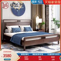  New Chinese style full solid wood wedding bed bedroom 1 8 meters classical double bed Modern retro Chinese style light luxury big bed combination