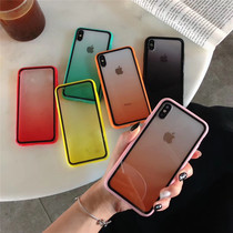 Apple 11 12 13 mobile phone case Japan and Korea Creative Gradient Color Transparent iPhonexs Max xr All-pack 6s Netred Couple P Soft Shell Silicone Anti-Wheel 12 Prom