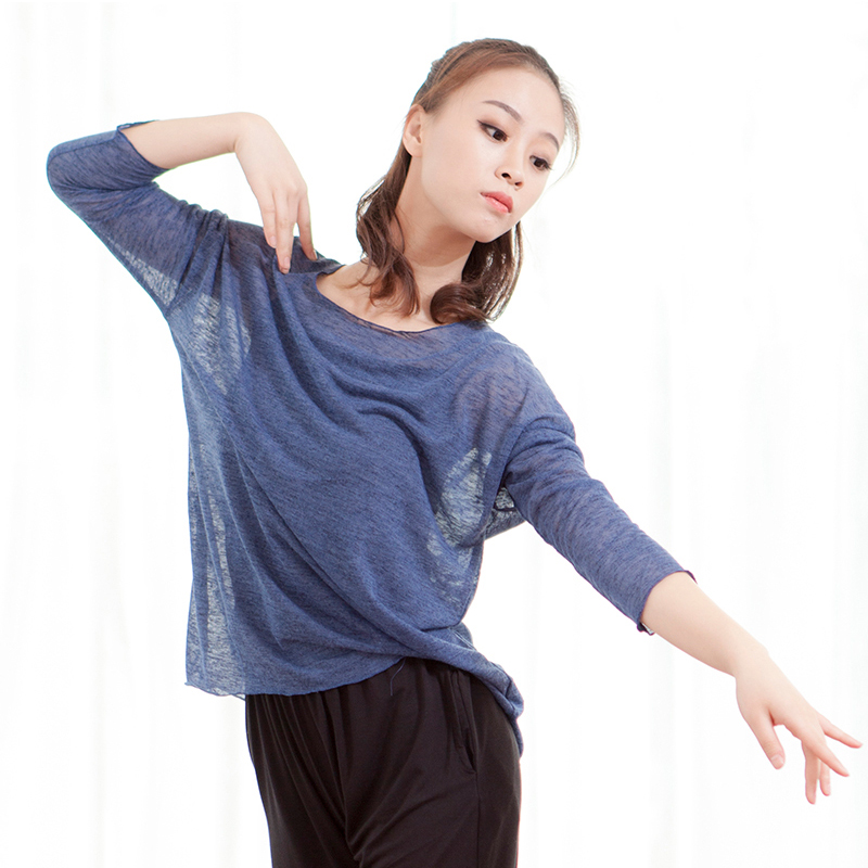Dance practice clothing mesh top Adult female body modern dance clothing Classical body rhyme National semi-transparent loose yarn clothing
