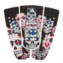 AQUBONA branded adult surfboard anti-slip foot pad EVA three-piece skull head color printing effect