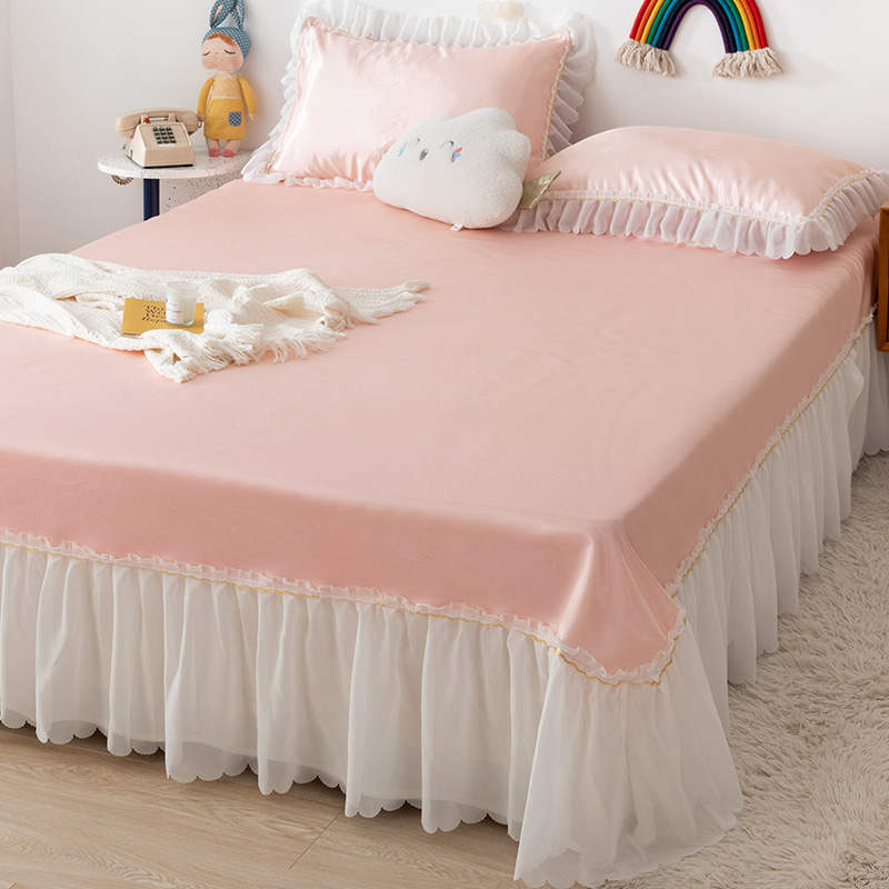 Summer ice silk mat three-piece princess air bed skirt model can be machine washed 1 5m1 8 household air conditioner soft mat