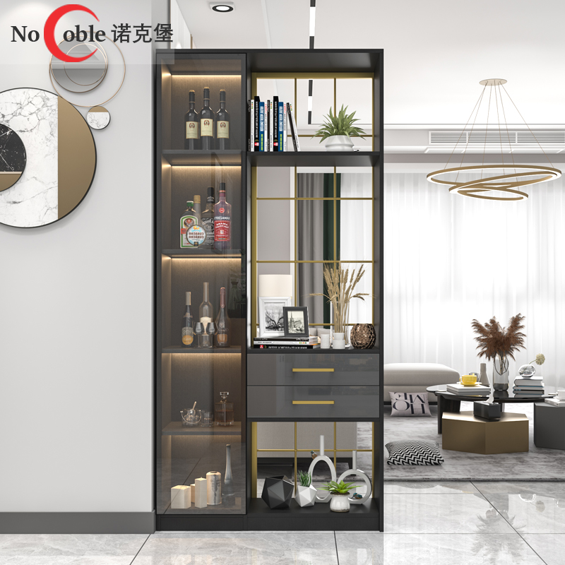 Light extravaganza Entrance Door Wine Cabinet Integrated Modern Minimalist Iron Art Decorative Cabinet Living-room Entrance Screen Partition Cabinet